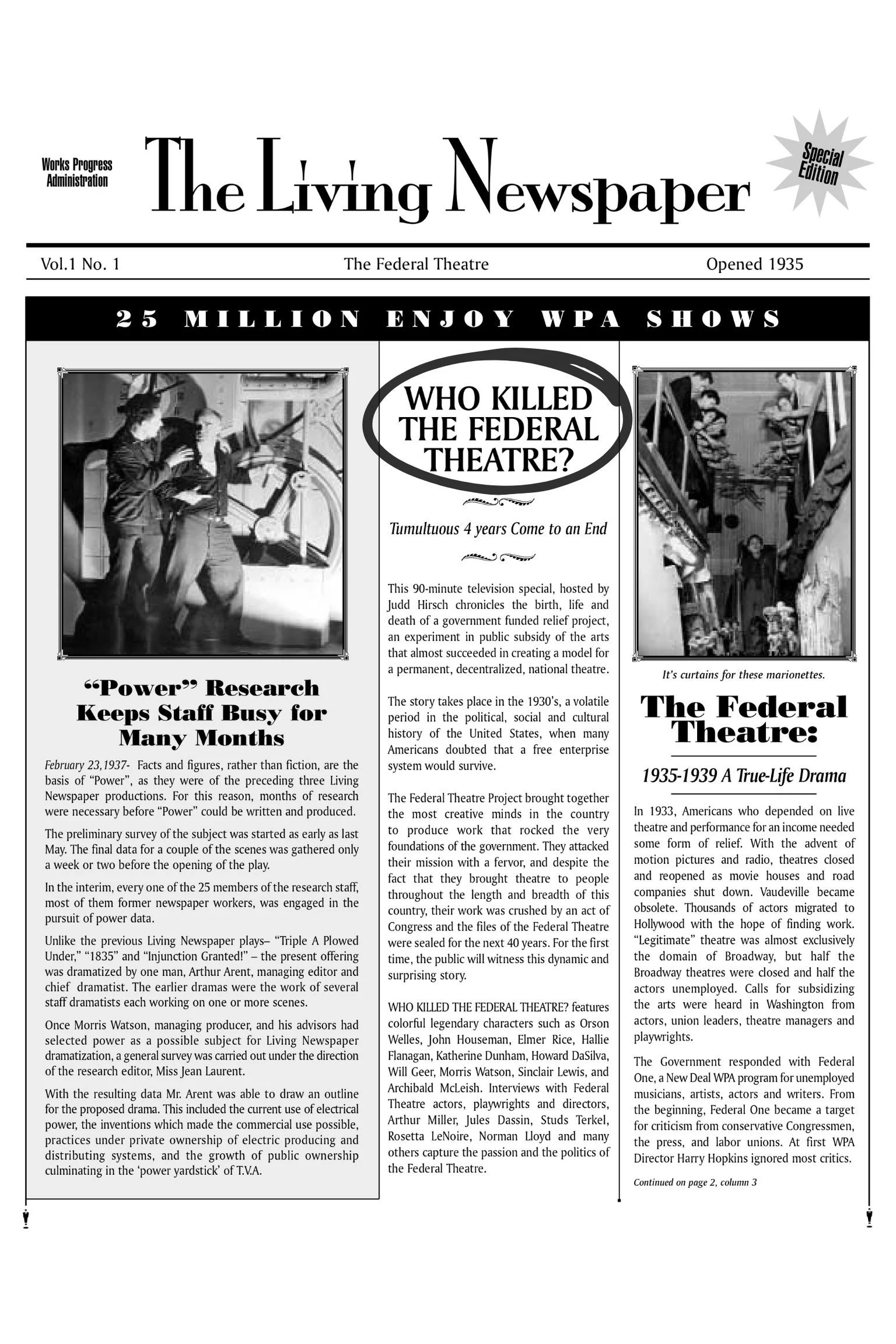 Who Killed the Federal Theatre