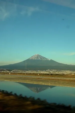 Mount Fuji Seen from a Moving Train