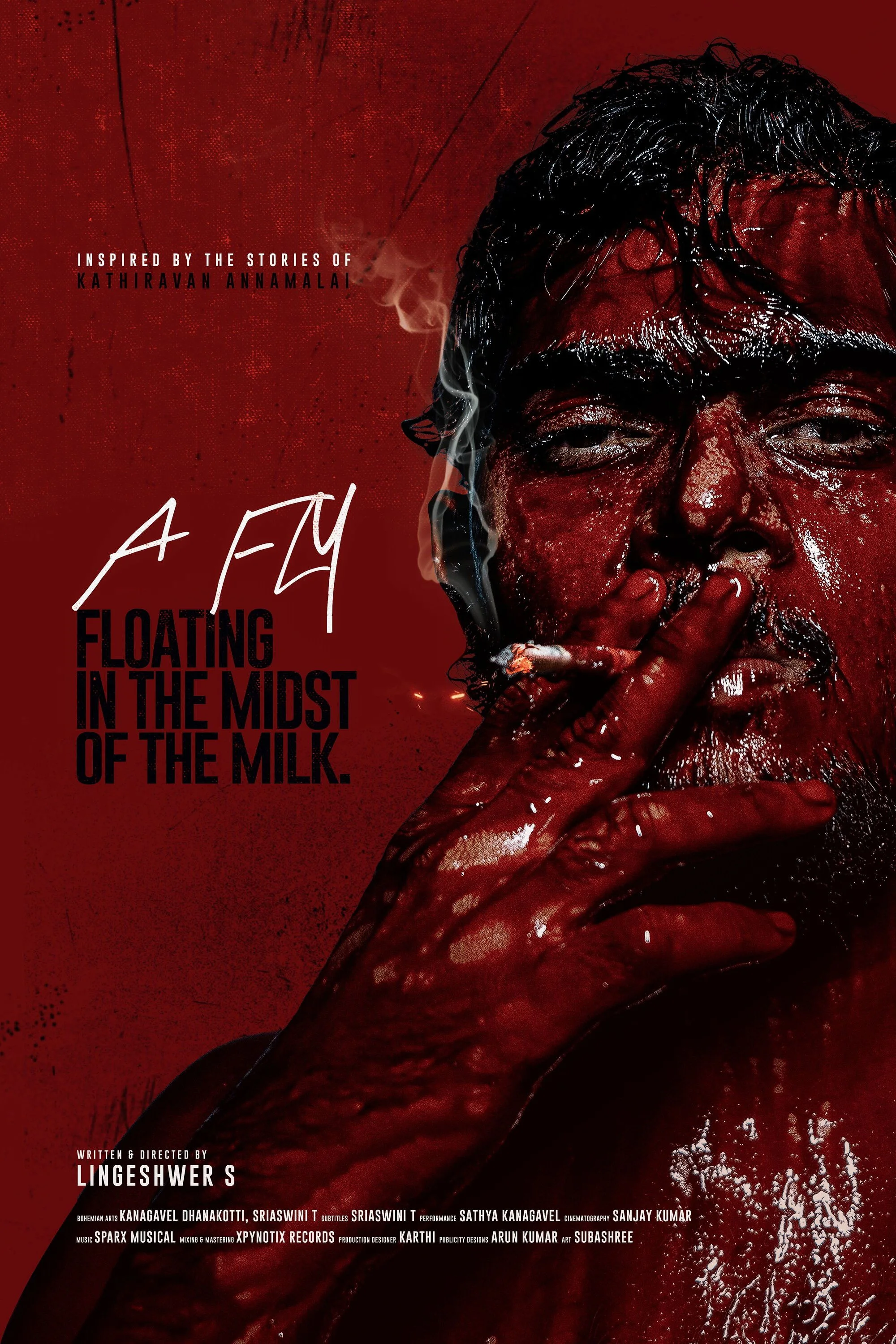 مگسی در میانه شیر