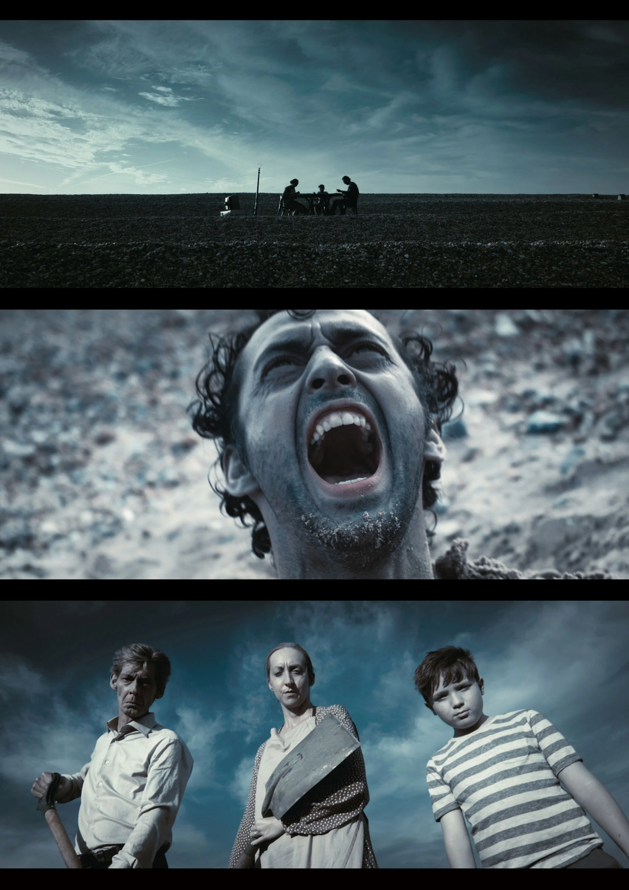 مرد در مقابل شن